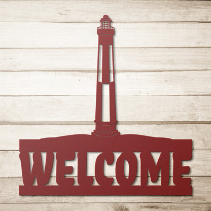 Metal Sign-Lighthouse Welcome Sign-Indoor/Outdoor Metal Sign, Coastal Sign, Beach Sign, Home Decor