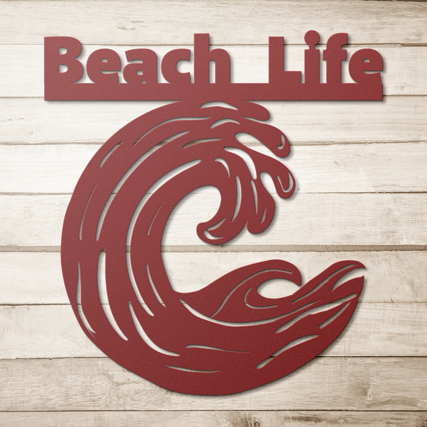 Metal Sign- Beach Life with Wave- Indoor/Outdoor Metal Sign