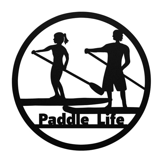 Metal Sign- Couple Paddle Boarding- Paddle Life Indoor/Outdoor Metal Sign