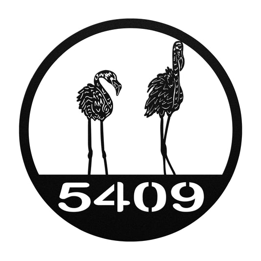 Metal Sign Flamingos House Number Sign, Custom House Number Indoor/Outdoor Metal Sign, Coastal Home Sign, Beach House Sign, Housewarming