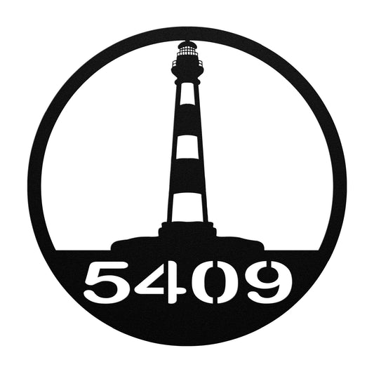 Metal Sign Lighthouse House Number Sign, Wedding Gifts, Housewarming Gift