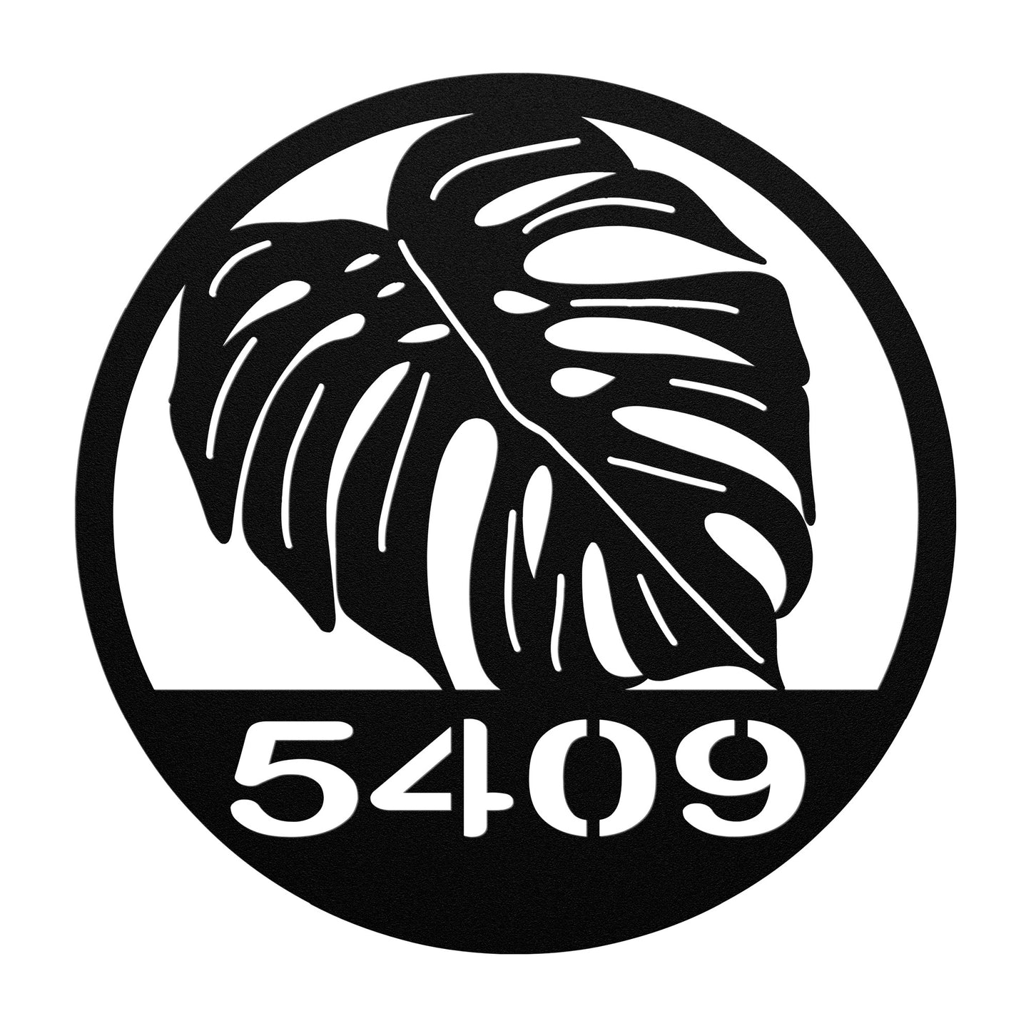 Metal Sign Monstera Leaf House Number Sign, Custom House Number Indoor/Outdoor Metal Sign, Coastal Home Sign, Beach House Sign, Housewarming Gift