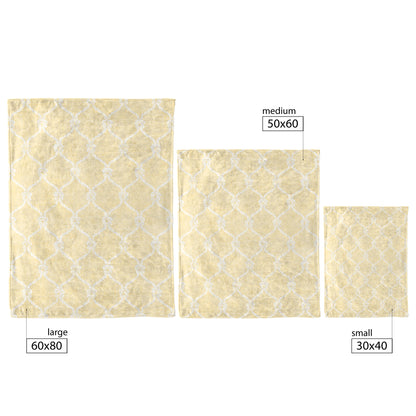 Nautical Netting on Yellow Linen Texture Background, Fleece Blanket