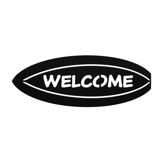 Metal Surfboard Welcome Sign, Indoor/Outdoor Metal Sign, Great for Housewarming Gifts, Wedding Gifts