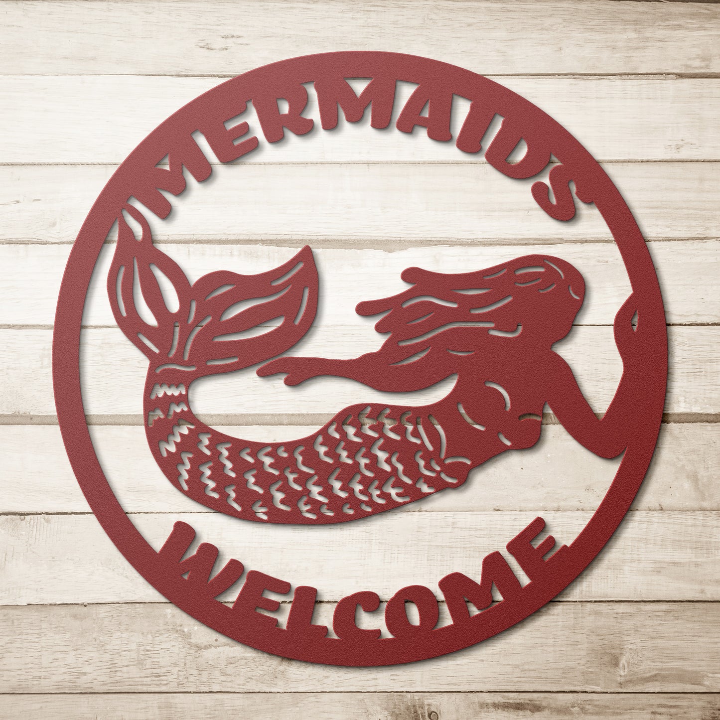 Metal Sign-Mermaids Welcome Indoor/Outdoor Metal Sign- Coastal Home Sign, Beach House Sign, Housewarming Gifts