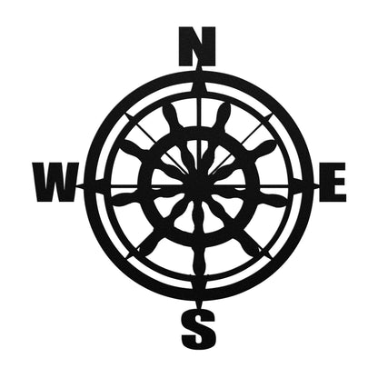 Metal Nautical Wheel Sign, Indoor/Outdoor Metal Sign, Housewarming Gifts, Wedding Gifts,