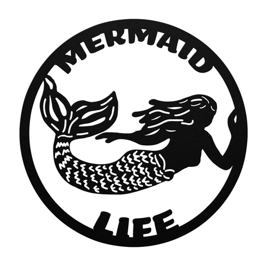 Metal Sign-Mermaids Life Indoor/Outdoor Metal Sign- Coastal Home Sign, Beach House Sign, Housewarming Gifts