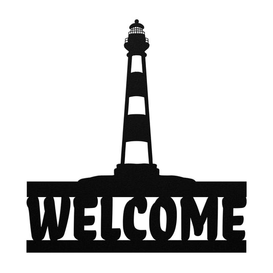 Metal Welcome Sign- Lighthouse 3 Welcome Sign-Indoor/Outdoor Metal Sign, Coastal Sign, Beach Sign, Home Decor