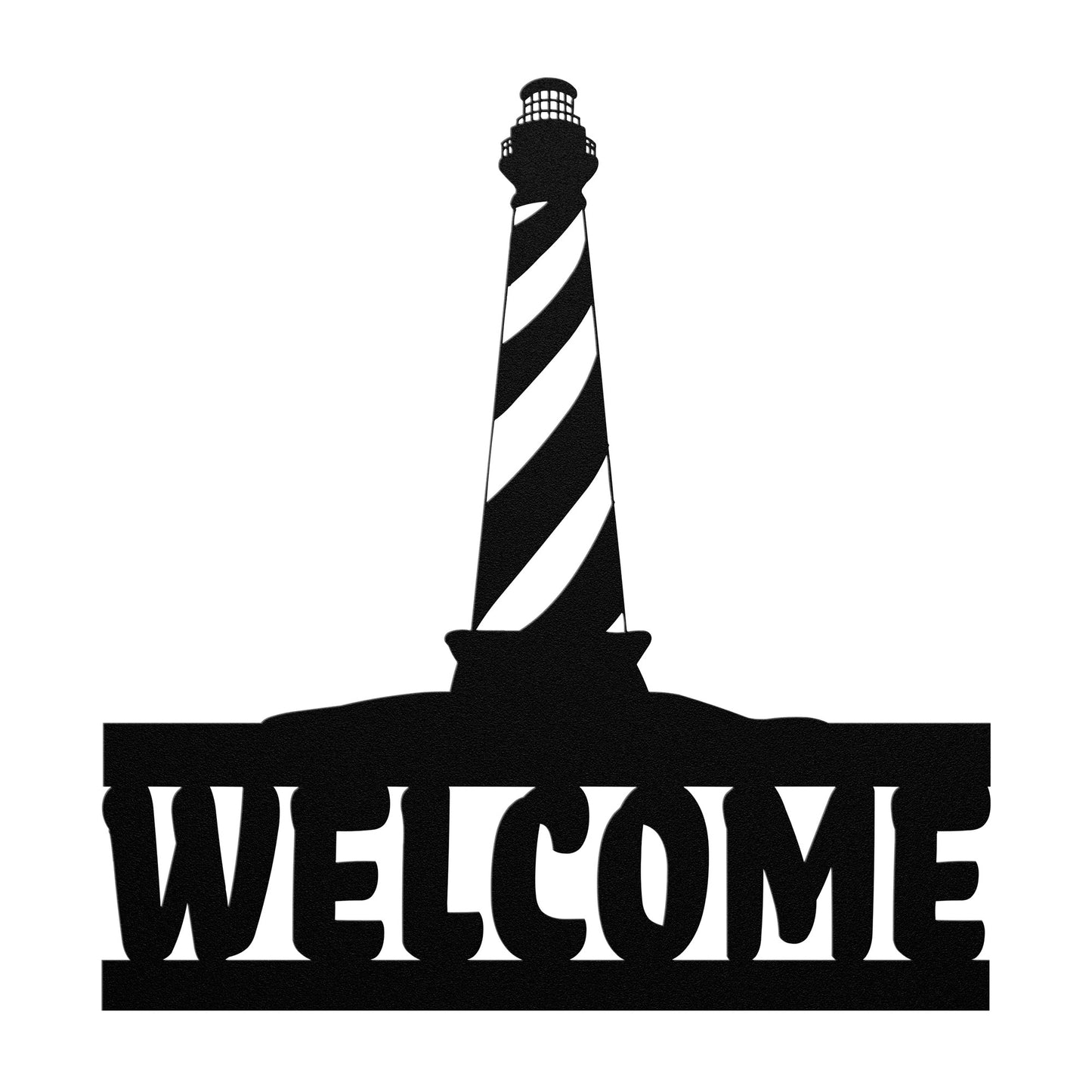 Metal Welcome Sign- Lighthouse 4 Welcome Sign-Indoor/Outdoor Metal Sign , Coastal Sign, Beach Sign, Home Decor